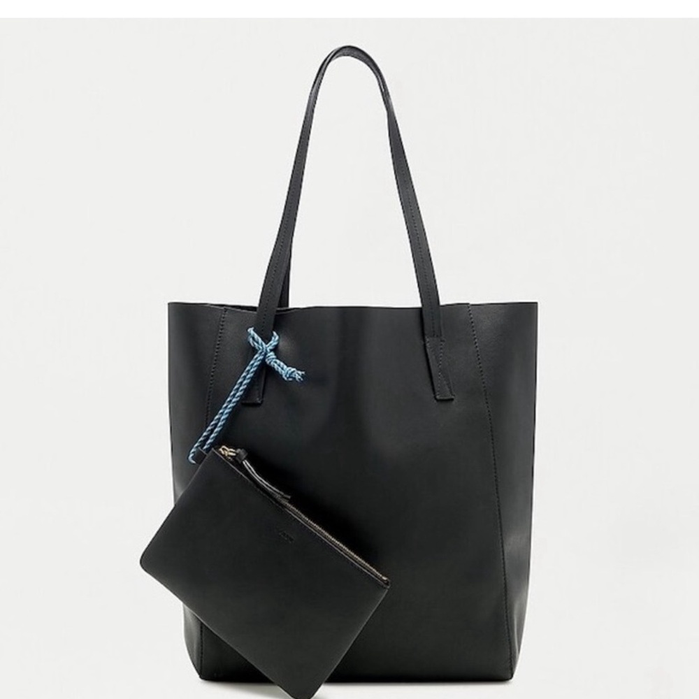 J. Crew Leather Carry All Tote in Navy